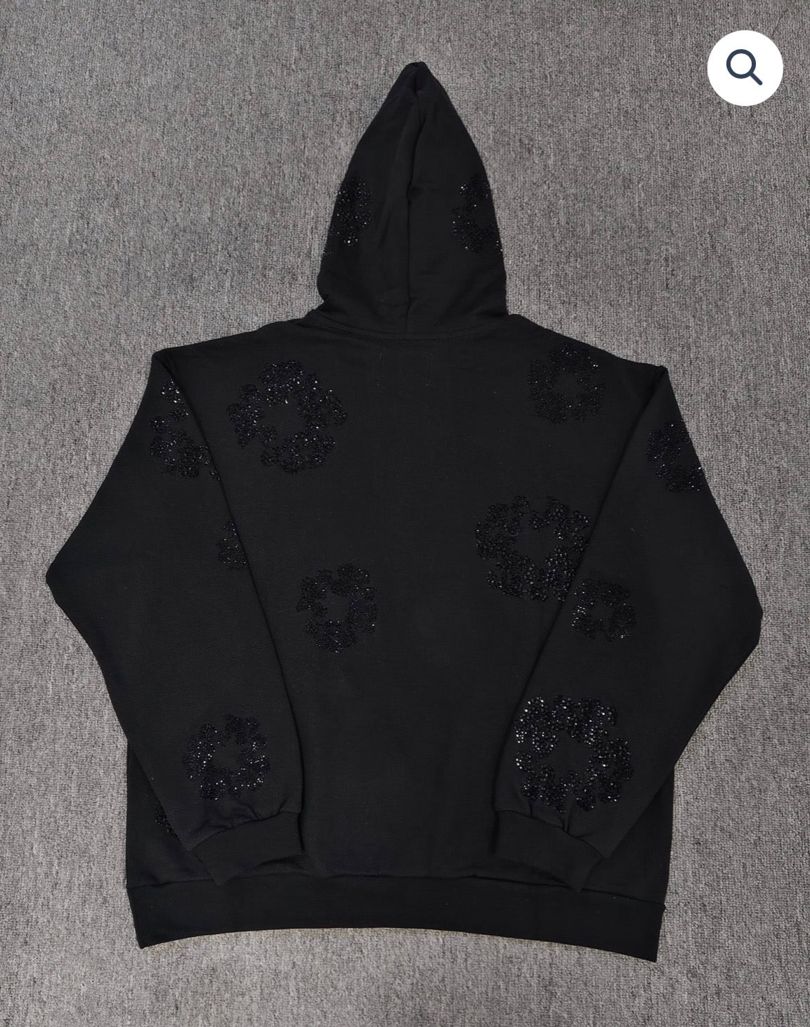 Black/Rhinestones Denim Tears Zip Up
