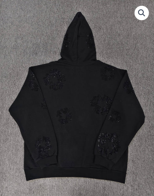 Black/Rhinestones Denim Tears Zip Up