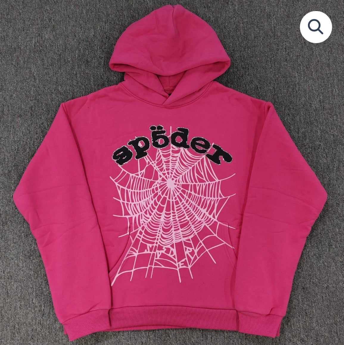 Pink/Black Rhinestone Sp5der Hoodie
