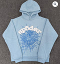 Light Blue Rhinestone Sp5der Hoodie