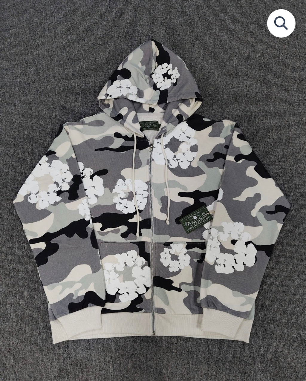 Grey Monochrome Camo Bape X Denim Tears Zip Up