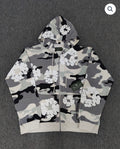 Grey Monochrome Camo Bape X Denim Tears Zip Up