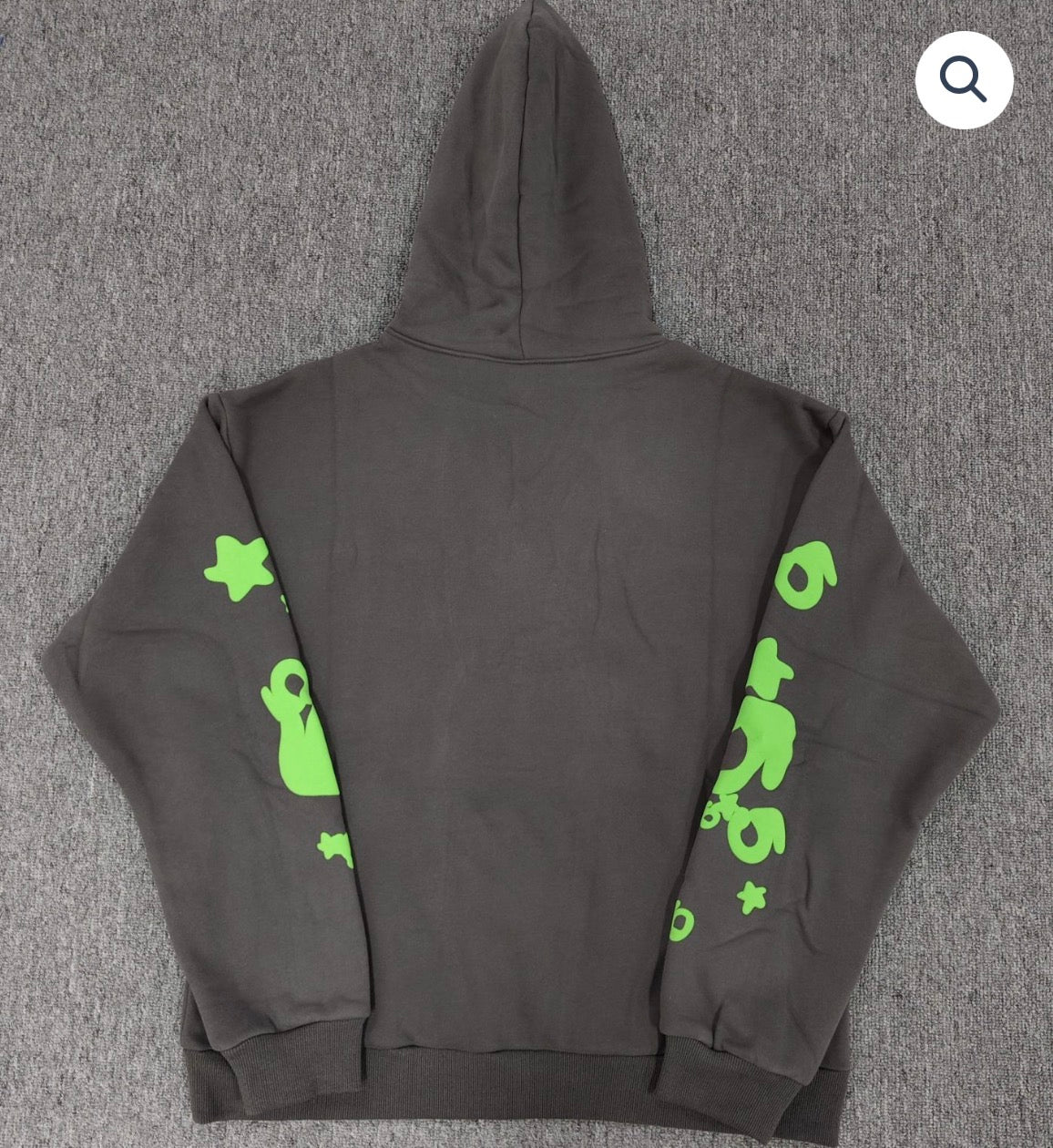 Grey/Green Sp5der Hoodie