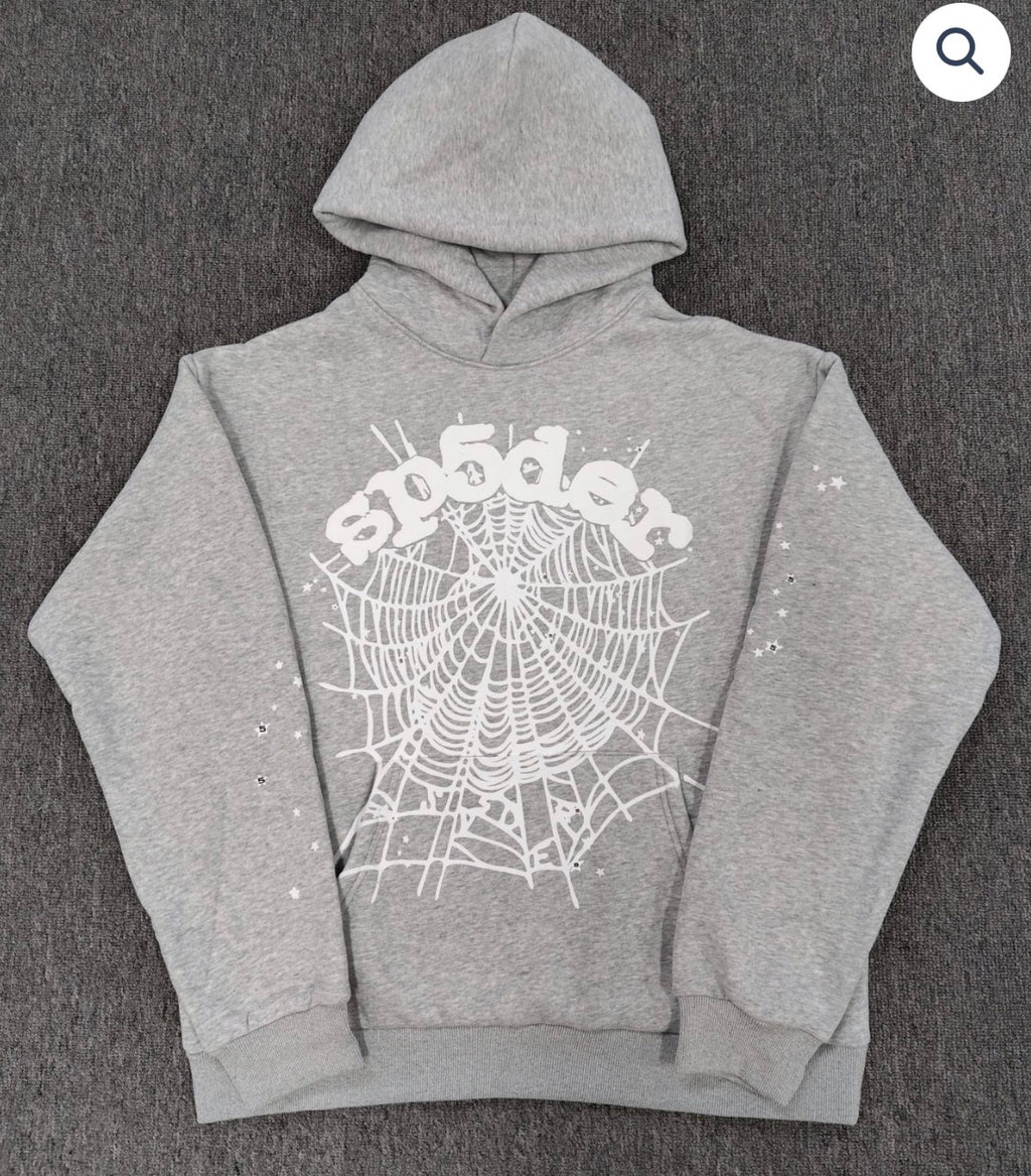 Grey OG Web Sp5der Hoodie