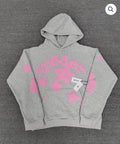 Grey/Pink Sp5der Hoodie