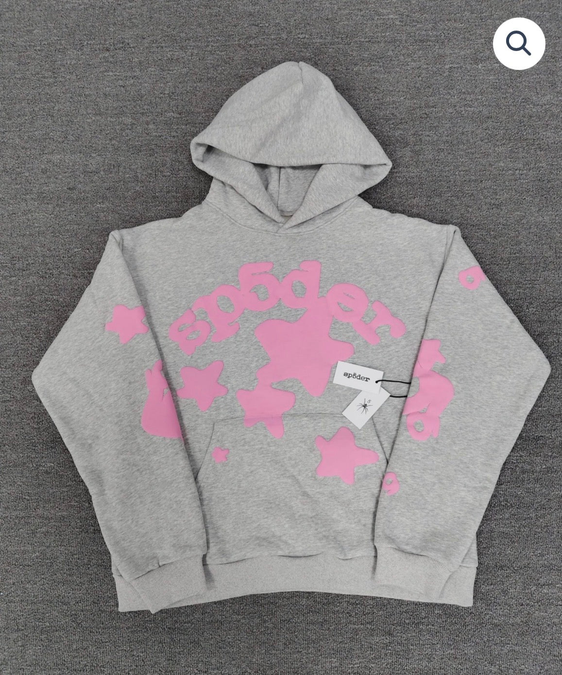 Grey/Pink Sp5der Hoodie