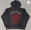 Black/Red Rhinestone Spider Hoodie