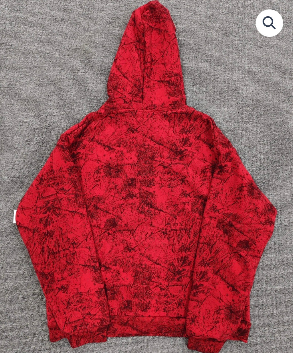 Red OG Tree Camo Sp5der Hoodie