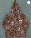 Brown AOP Sp5der Hoodie