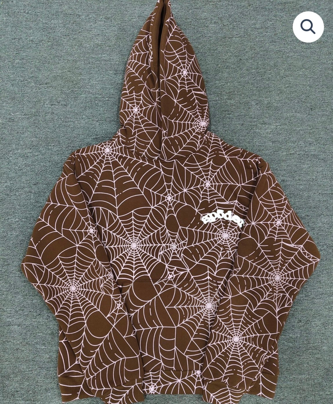 Brown AOP Sp5der Hoodie