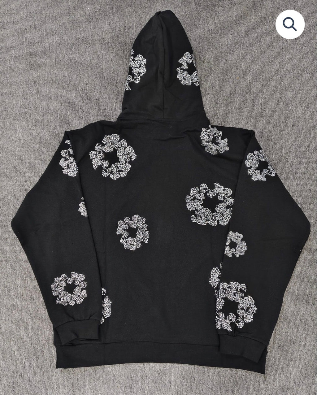 Black/Grey Rhinestone Denim Tears Hoodie