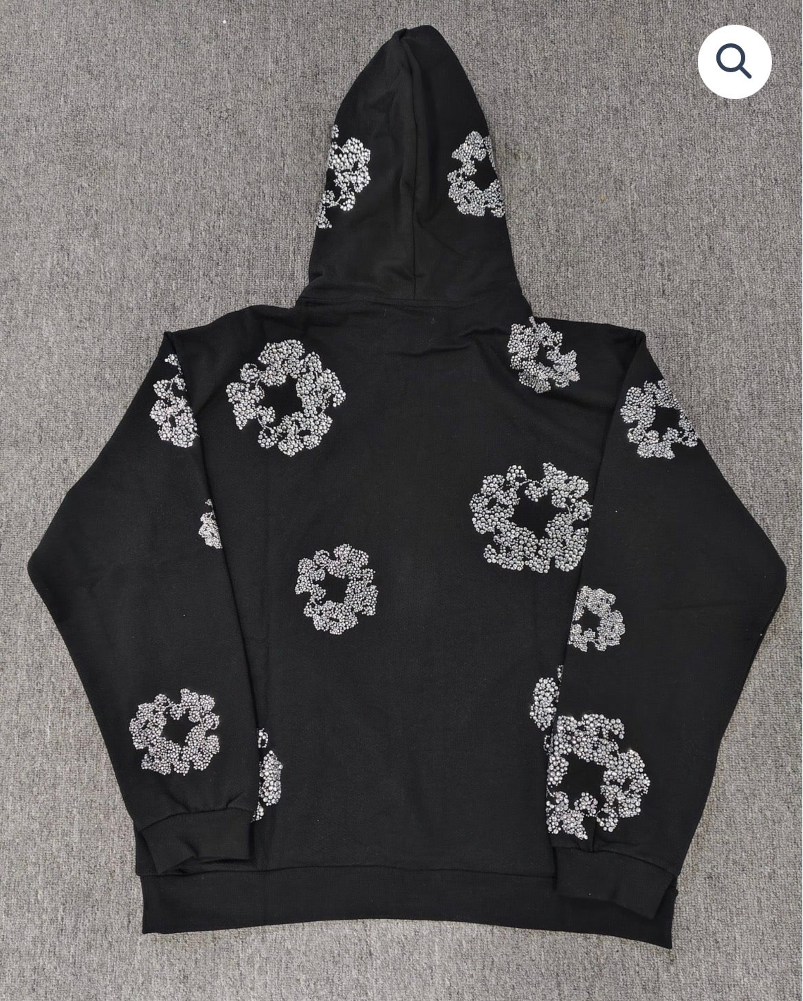 Black/Grey Rhinestone Denim Tears Hoodie