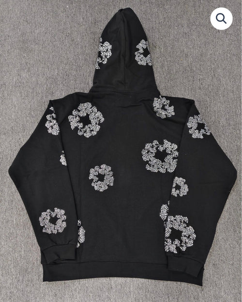 Black/Grey Rhinestone Denim Tears Hoodie