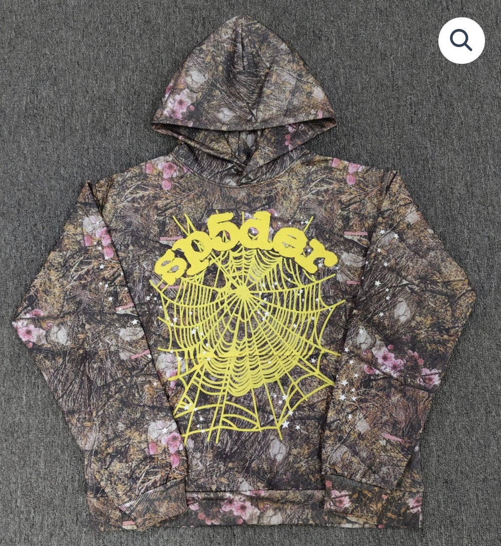 Camo Blossoms Sp5der Hoodie