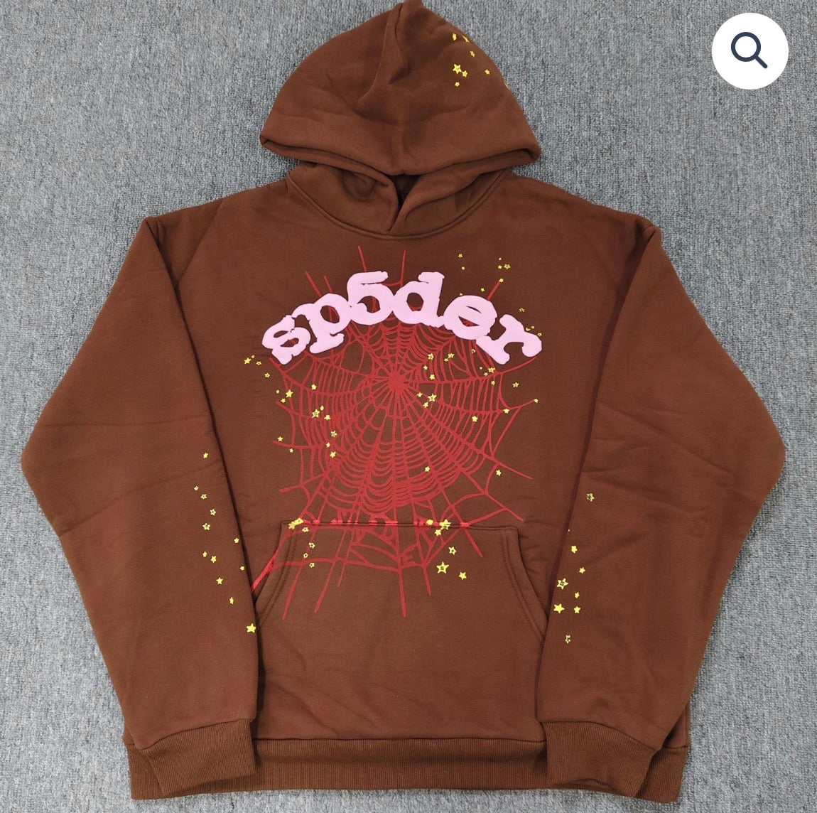 Brown OG Web Sp5der Hoodie