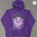 Purple OG Web Rhinestone Sp5der Hoodie