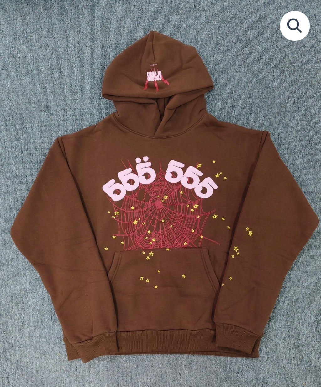 Brown 555 Sp5der Hoodie