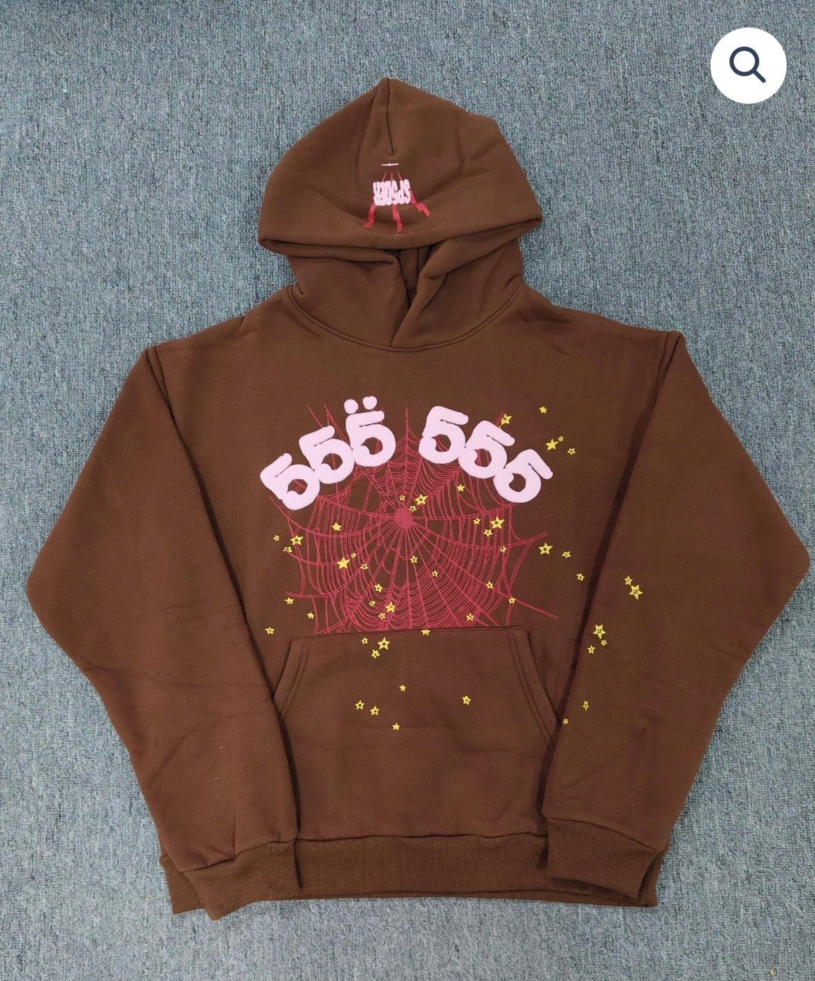 Brown 555 Sp5der Hoodie