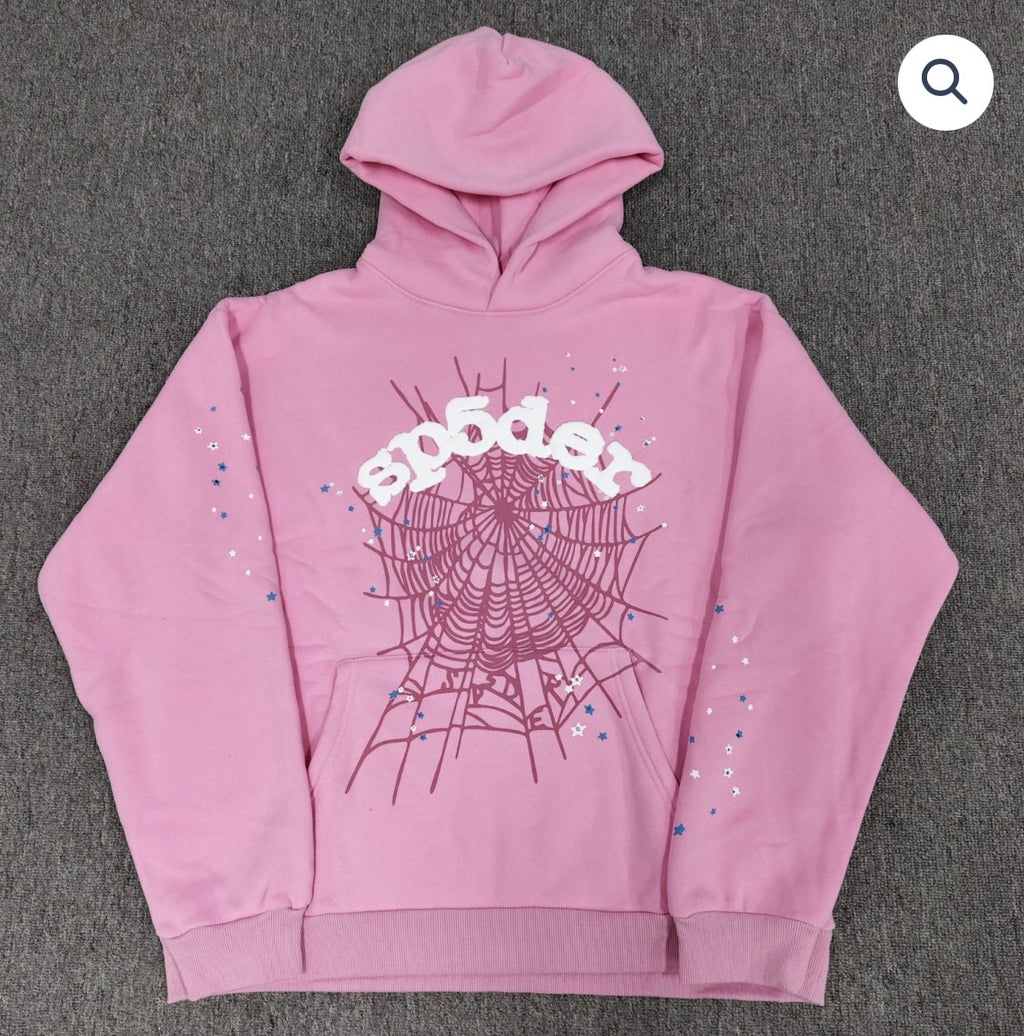 Pink OG Web Sp5der Hoodie