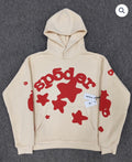 Cream/Red Sp5der Hoodie