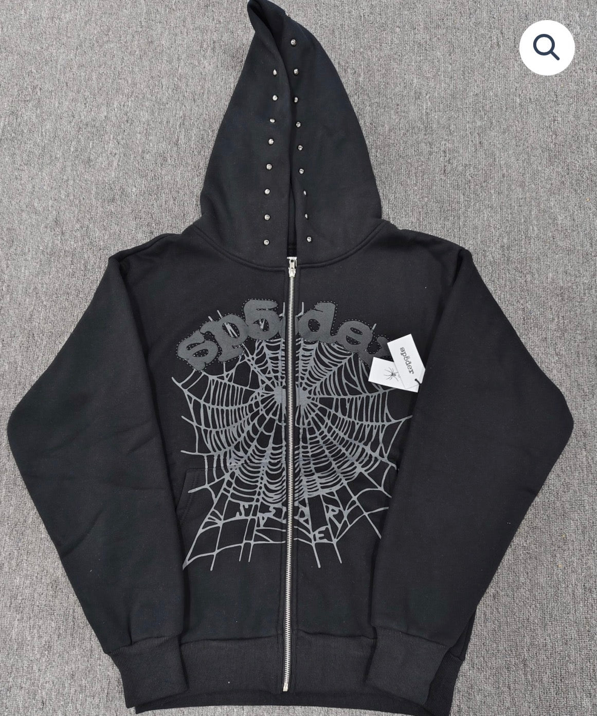 Phantom Black Rhinestone Zip Up