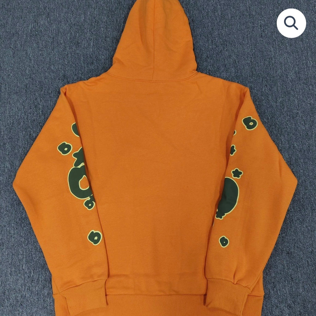Orange/Dark Green Sp5der Hoodie