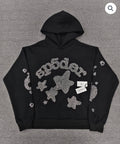 Black/Silver Rhinestone Sp5der Hoodie