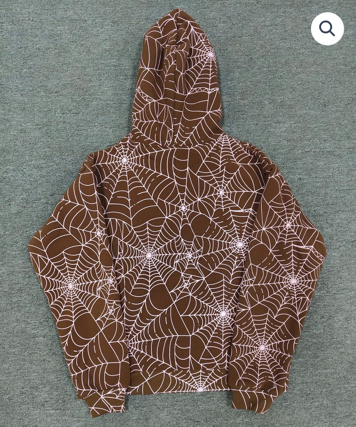Brown AOP Sp5der Hoodie