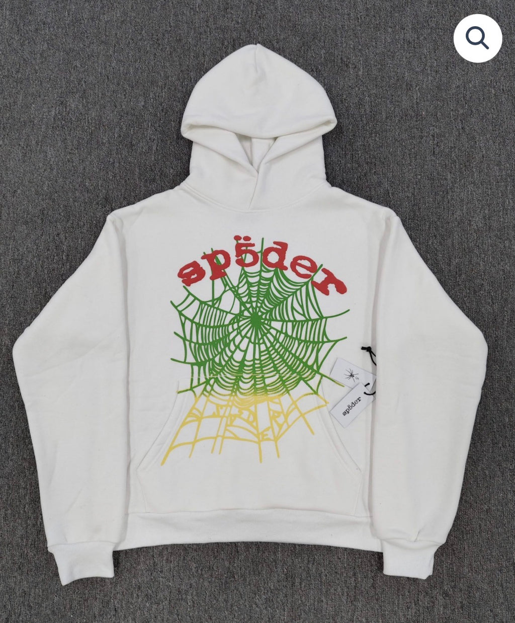 Gradient White OG Web V2 Sp5der Hoodie