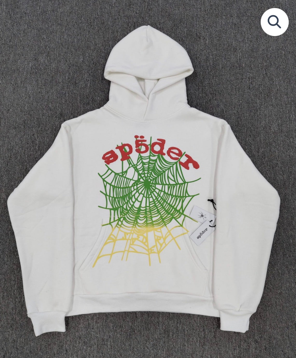 Gradient White OG Web V2 Sp5der Hoodie