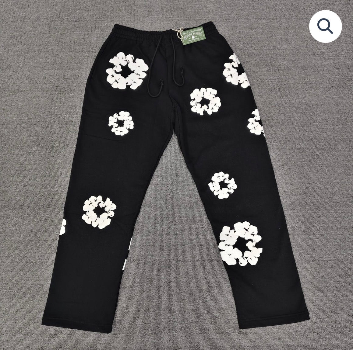 Black/White Denim Tear Pants