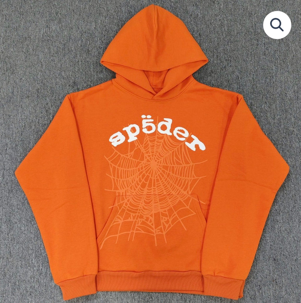 Orange/White Sp5der Hoodie