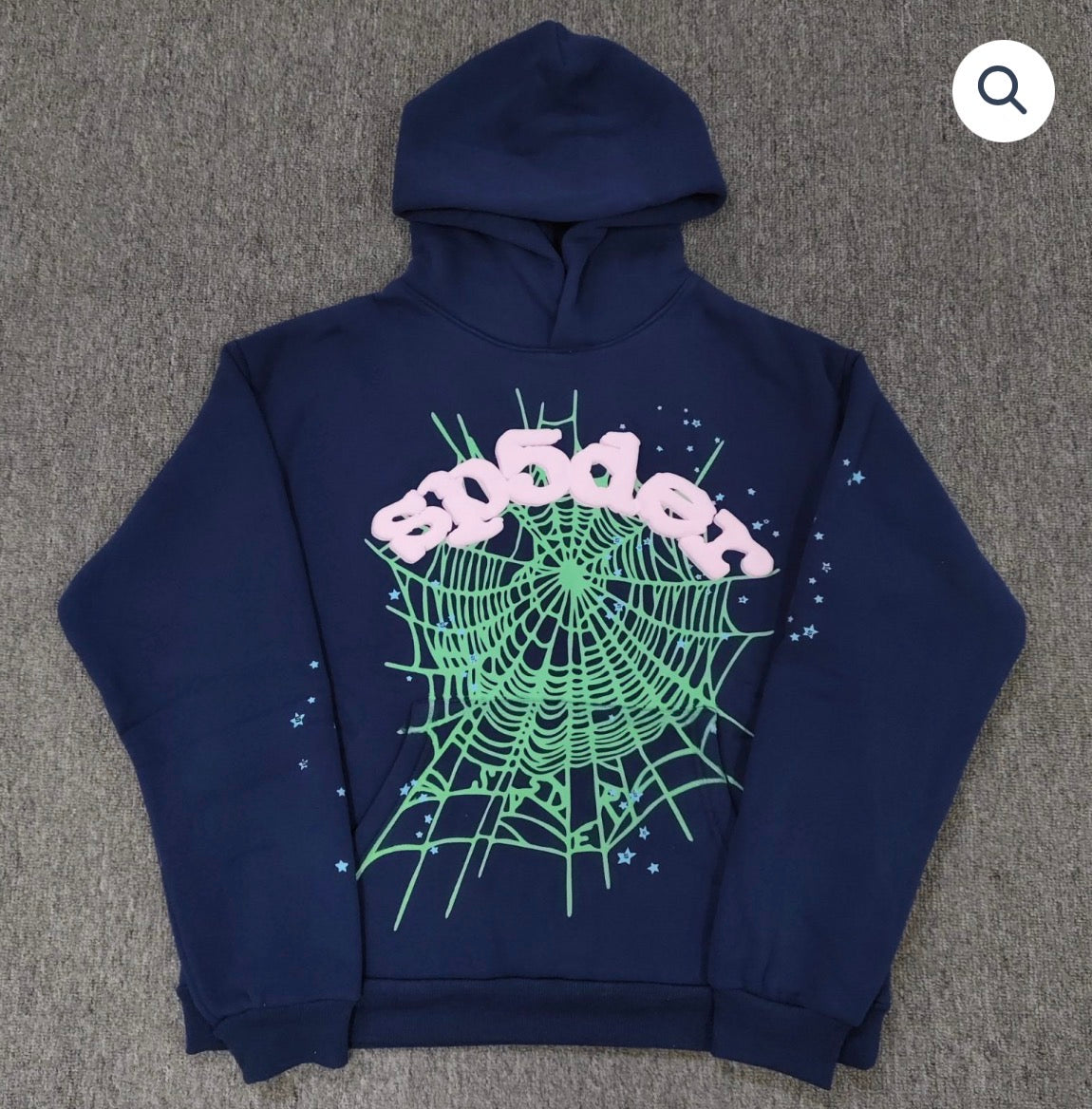 Navy Blue OG Web Sp5der Hoodie