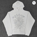 White Rhinestone Spider Hoodie