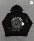 OG Web Black/Silver Rhinestone Sp5der Hoodie