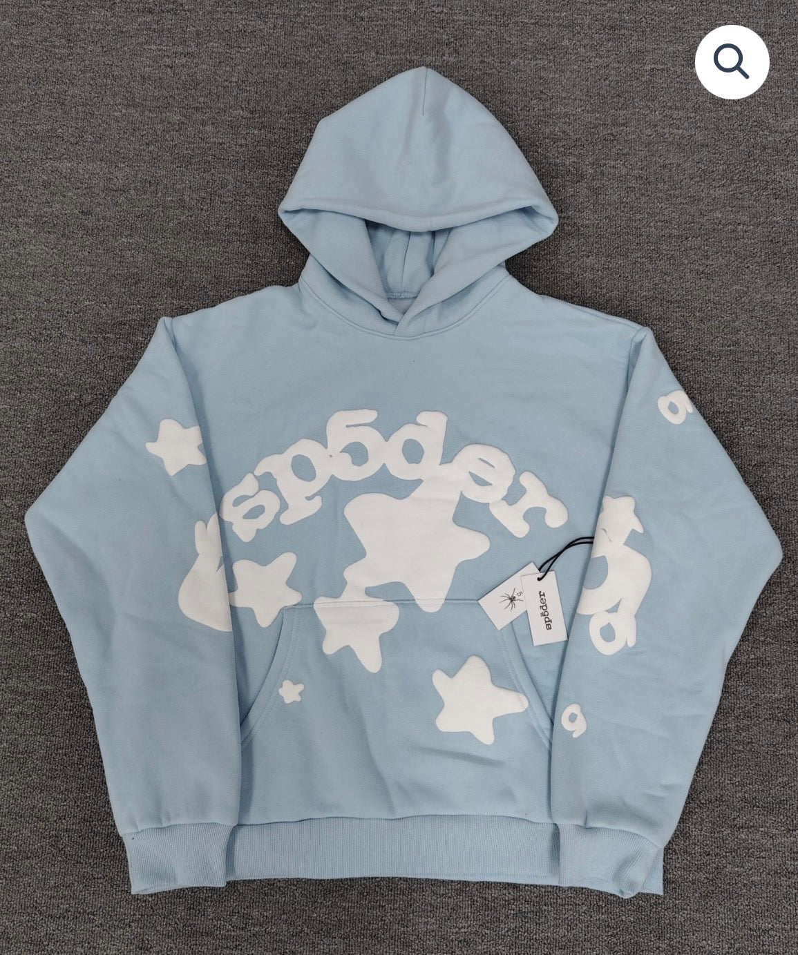 Light Blue/White Sp5der Hoodie