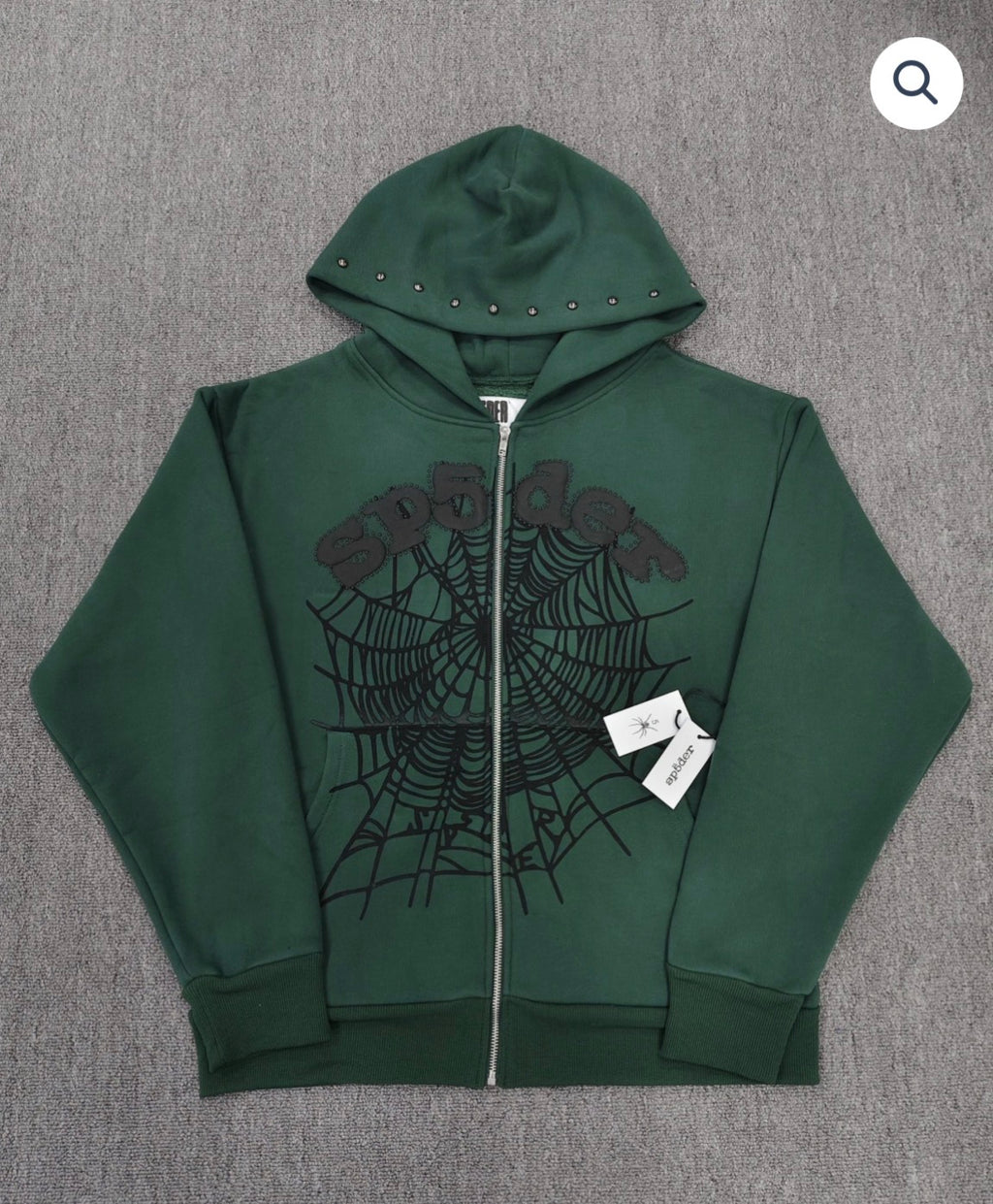 Green OG Web Studded Sp5der Zip Up