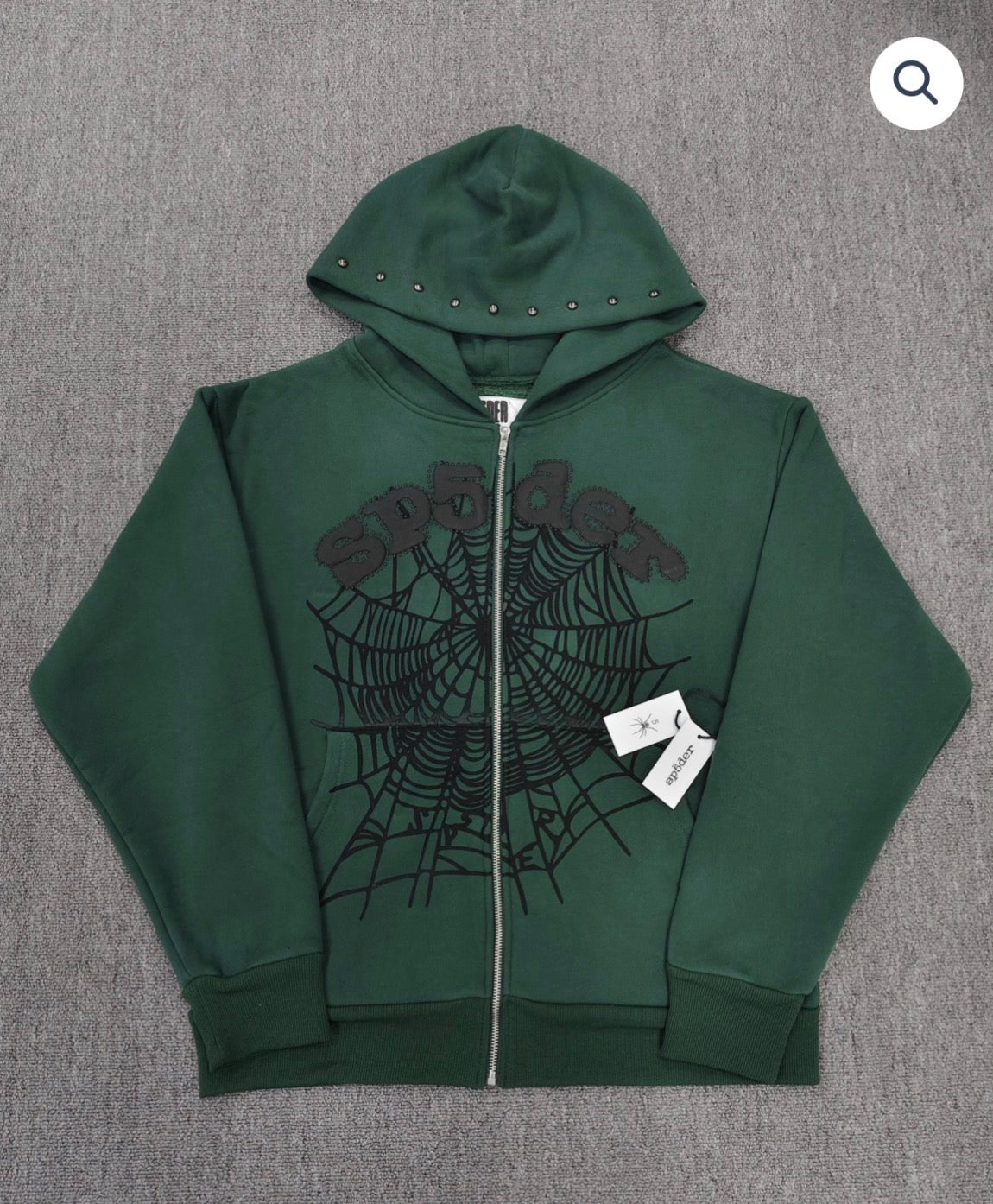 Green OG Web Studded Sp5der Zip Up