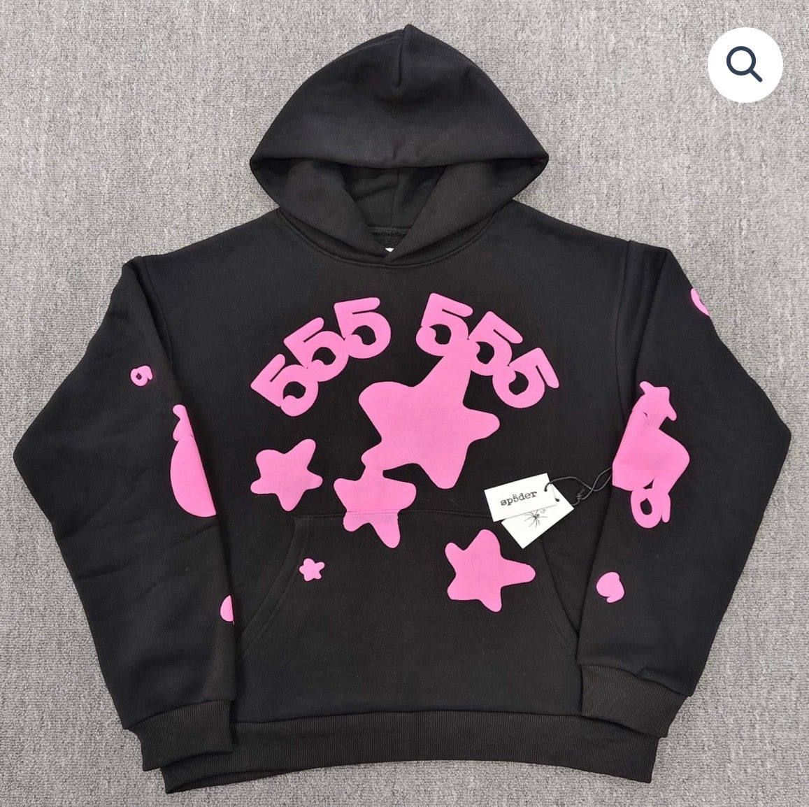 Black/Pink Sp5der Hoodie